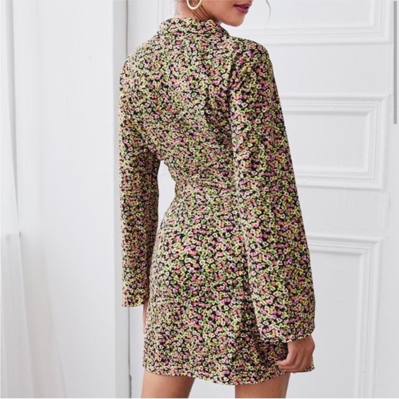 Zara floral retro mini dress BLOGGERS FAVORITE!! NWT - Picture 4 of 13